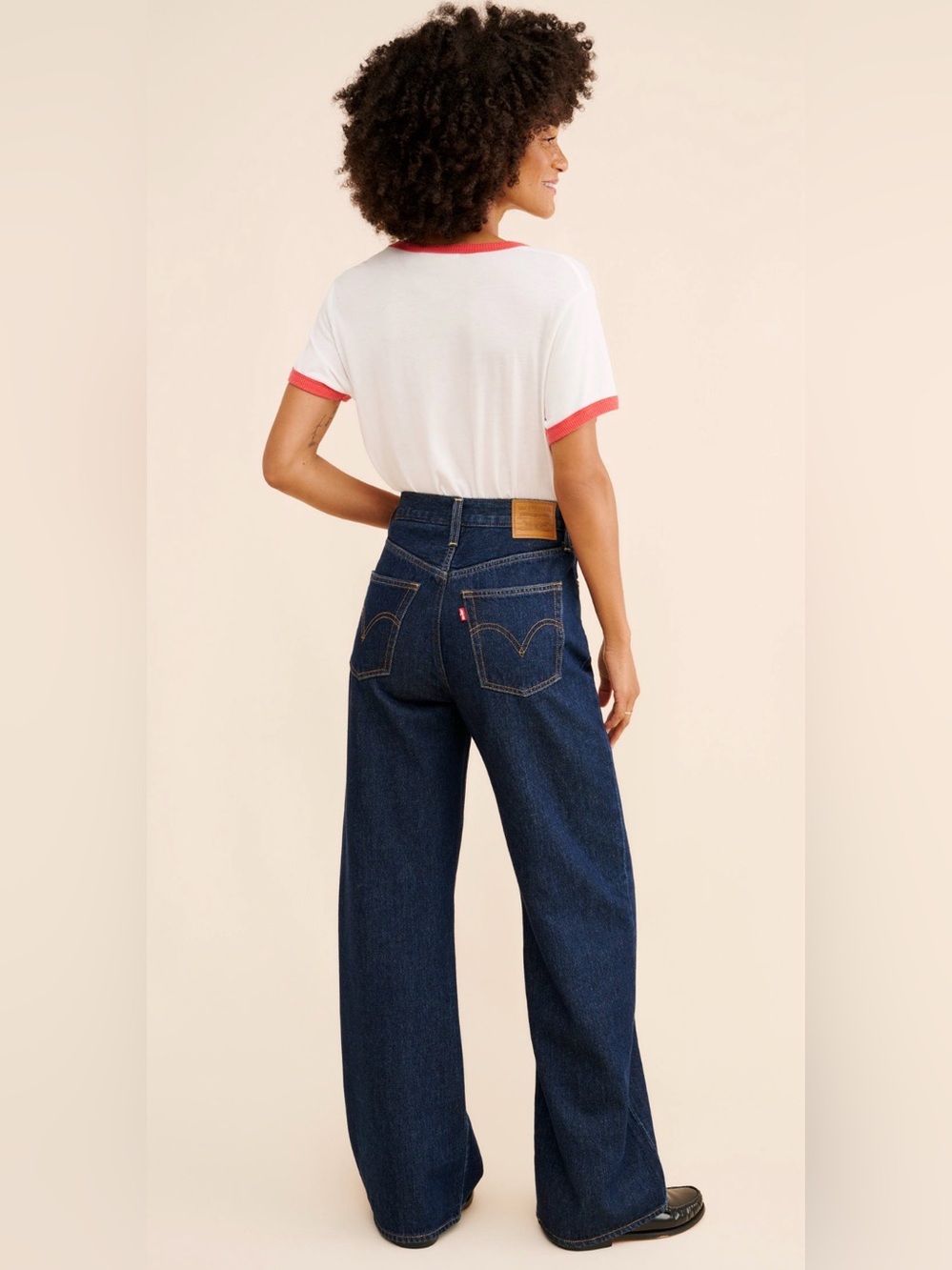 Levi’s Ribcage Wide Leg High-Rise Jeans in Dark Stone Blue, 30x32 - Picture 3 of 15